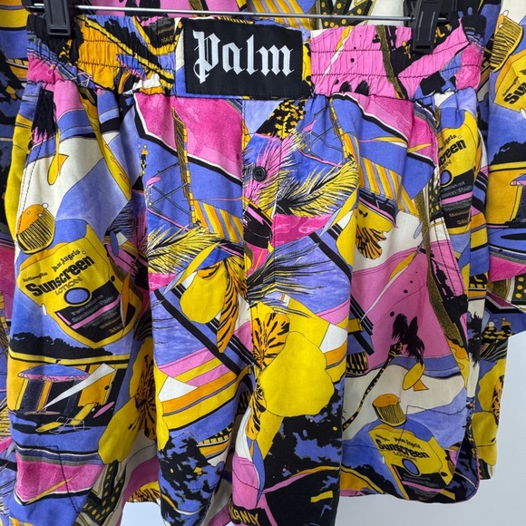 Palm Angels Pink and Yellow Graphic Blouse and Shorts set, size L, made in Italy - Picture 10 of 16